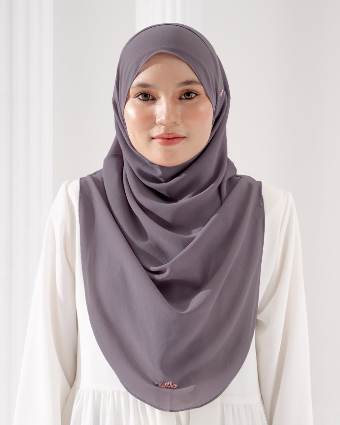 Tudung Sarung Instant Chiffon Lustia (L) - Purple Haze - Image 2