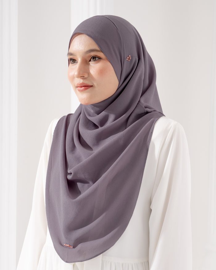 Tudung Sarung Instant Chiffon Lustia (L) - Purple Haze