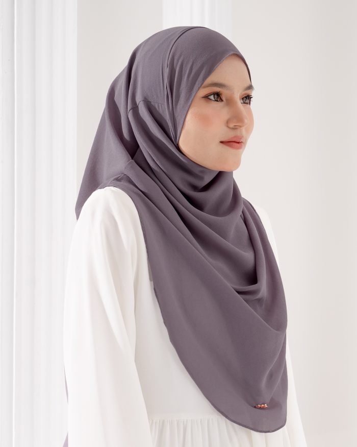 Tudung Sarung Instant Chiffon Lustia (L) - Purple Haze - Image 3