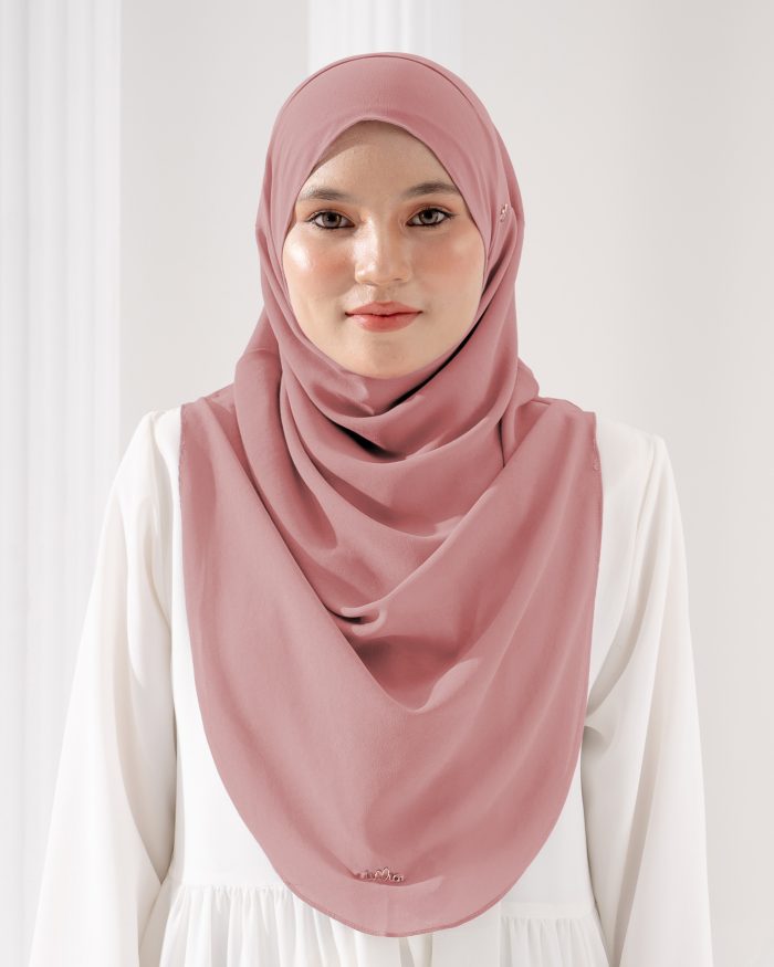 Tudung Sarung Instant Chiffon Lustia (L) - Rose Quartz - Image 2