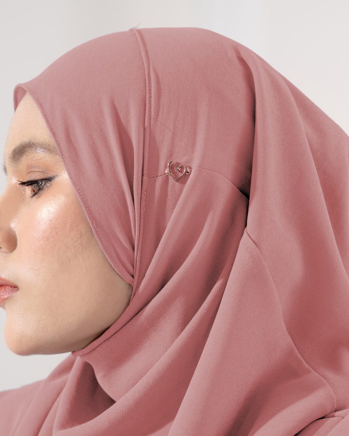 Tudung Sarung Instant Chiffon Lustia (L) - Rose Quartz - Image 4