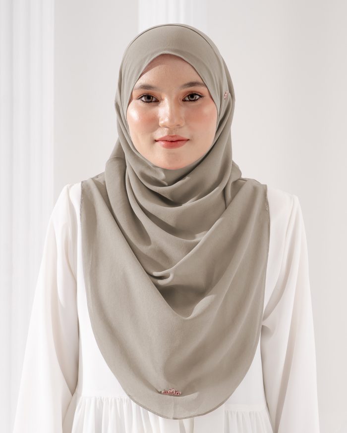 Tudung Sarung Instant Chiffon Lustia (L) - Sephia Brown - Image 2