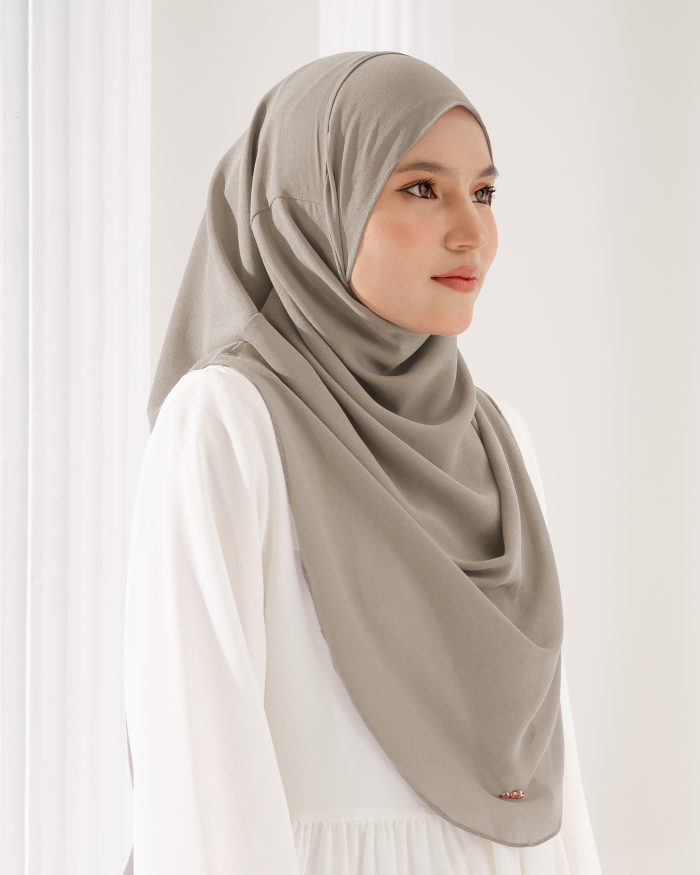 Tudung Sarung Instant Chiffon Lustia (L) - Sephia Brown - Image 3