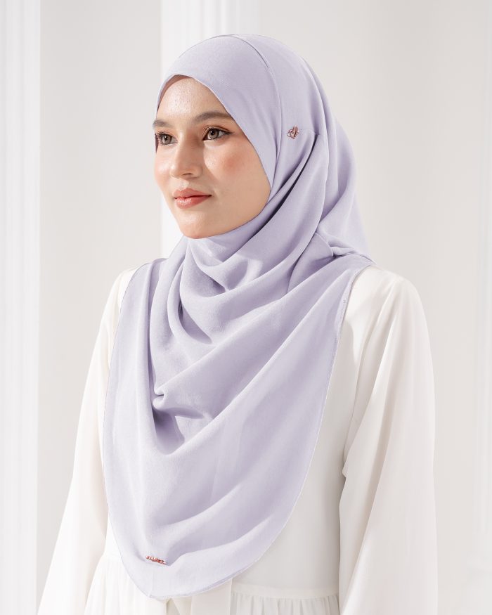 Tudung Sarung Instant Chiffon Lustia (L) - Soft Lavender