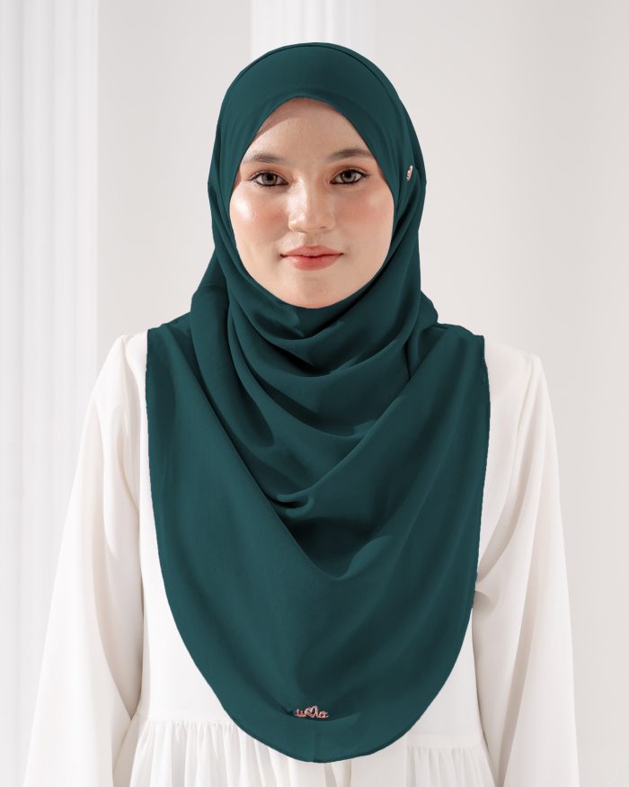 Tudung Sarung Instant Chiffon Lustia (L) - Teal Green - Image 2