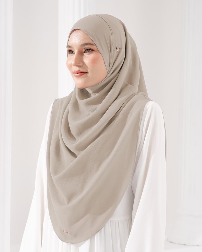 Tudung Sarung Instant Chiffon Lustia (XL) - Browish