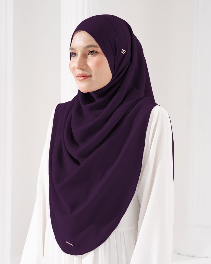 Tudung Sarung Instant Chiffon Lustia (XL) - Deep Purple