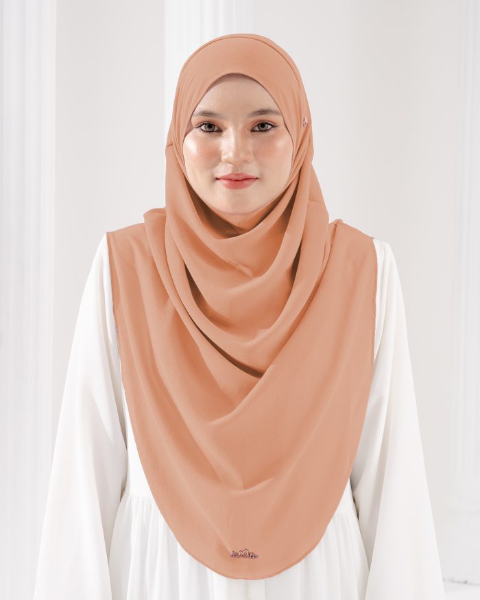 Tudung Sarung Instant Chiffon Lustia (XL) - Dull Pumpkin - Image 2