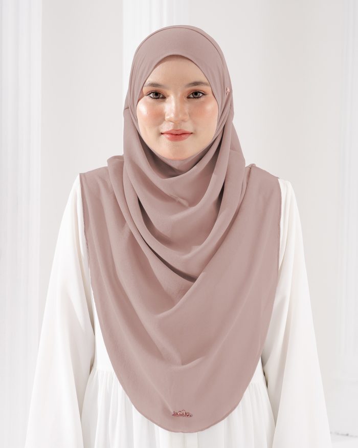 Tudung Sarung Instant Chiffon Lustia (XL) - Faded Rose - Image 2