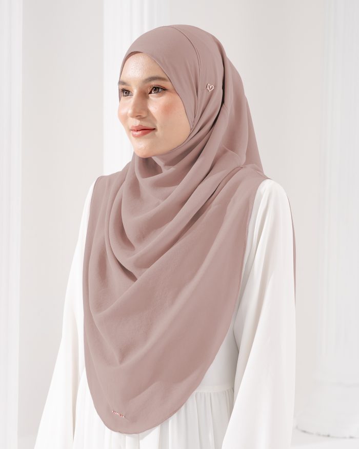 Tudung Sarung Instant Chiffon Lustia (XL) - Faded Rose