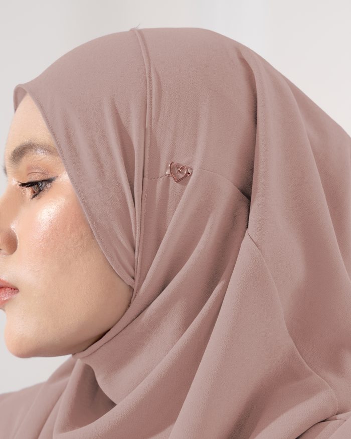 Tudung Sarung Instant Chiffon Lustia (XL) - Faded Rose - Image 4