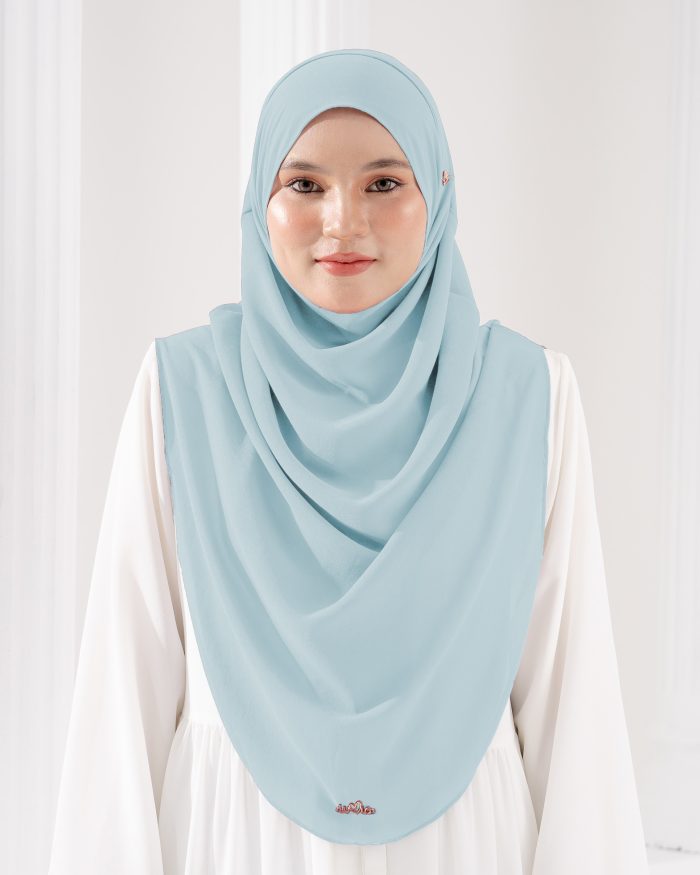 Tudung Sarung Instant Chiffon Lustia (XL) - Glacier Blue - Image 2