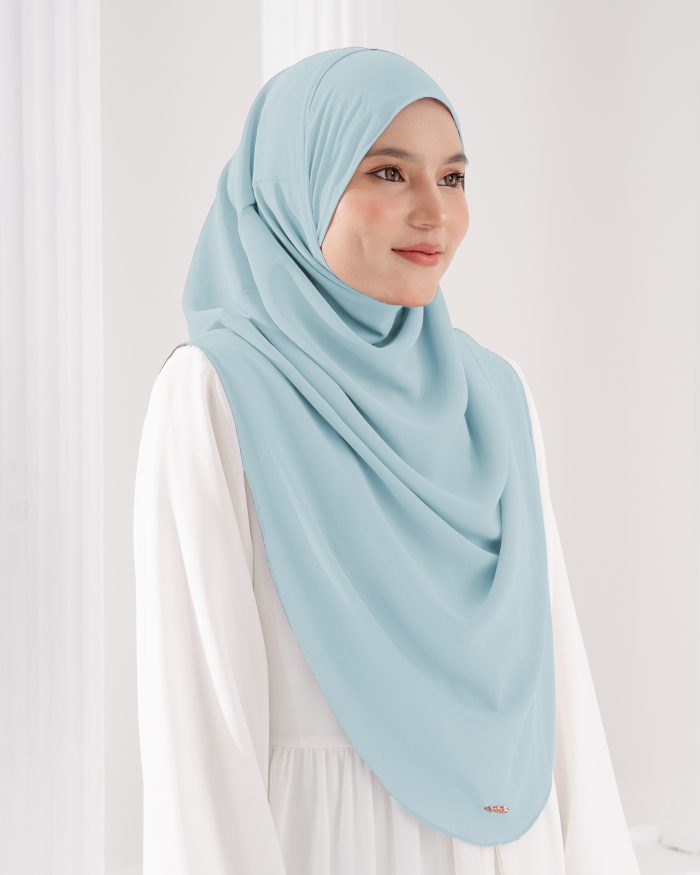 Tudung Sarung Instant Chiffon Lustia (XL) - Glacier Blue - Image 3