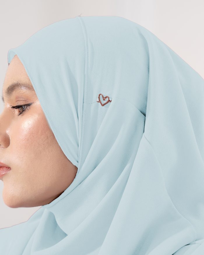 Tudung Sarung Instant Chiffon Lustia (XL) - Glacier Blue - Image 4