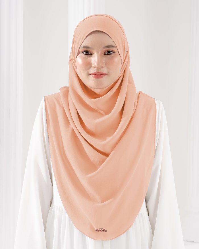 Tudung Sarung Instant Chiffon Lustia (XL) - Light Apricot - Image 2