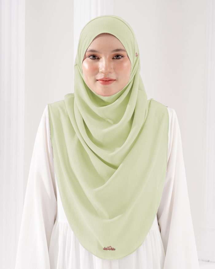 Tudung Sarung Instant Chiffon Lustia (XL) - Lime Green - Image 2