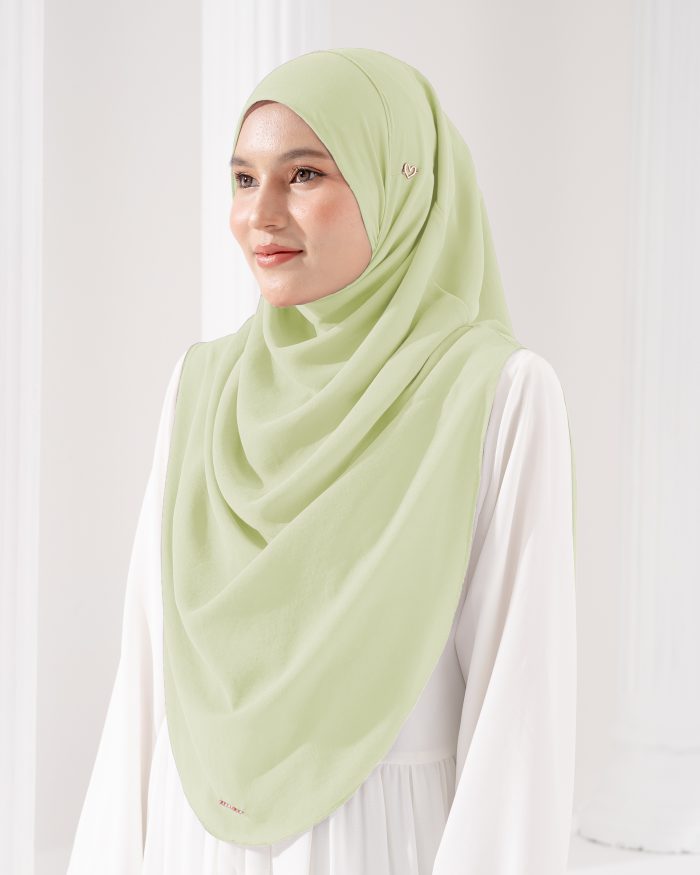 Tudung Sarung Instant Chiffon Lustia (XL) - Lime Green