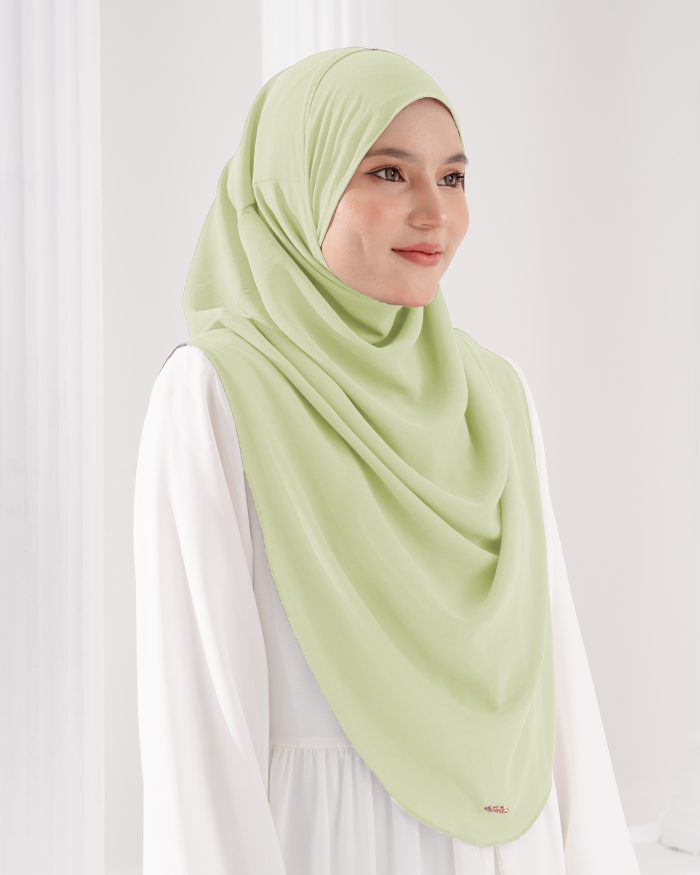 Tudung Sarung Instant Chiffon Lustia (XL) - Lime Green - Image 3