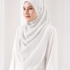 Tudung Sarung Instant Chiffon Lustia (XL) - Off White