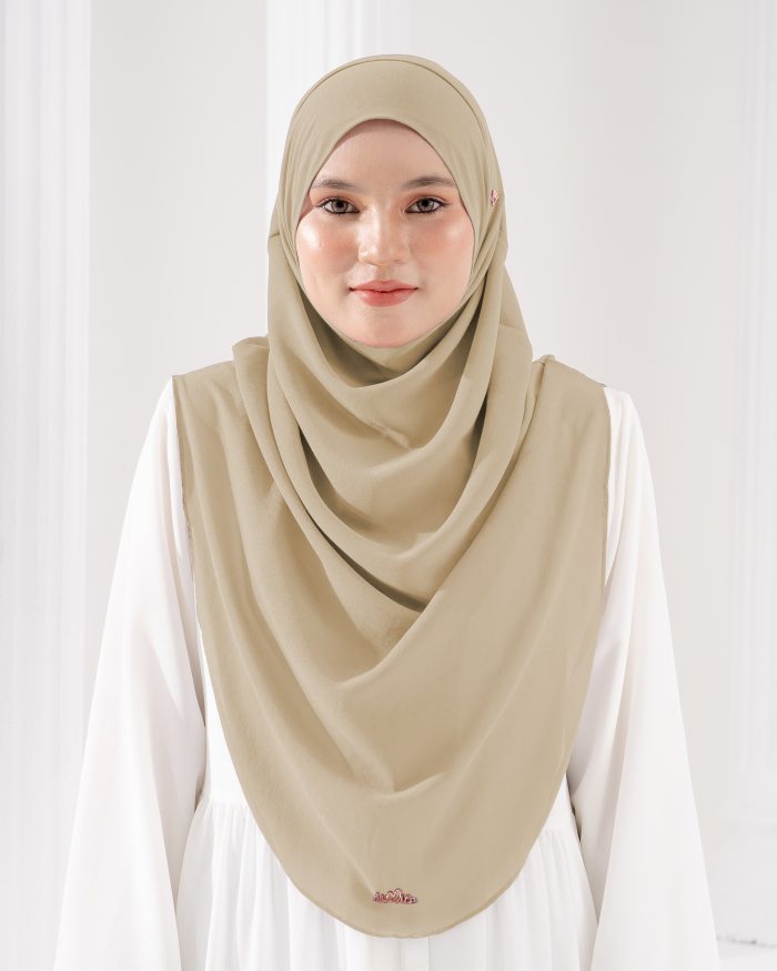 Tudung Sarung Instant Chiffon Lustia (XL) - Pine Nude - Image 2