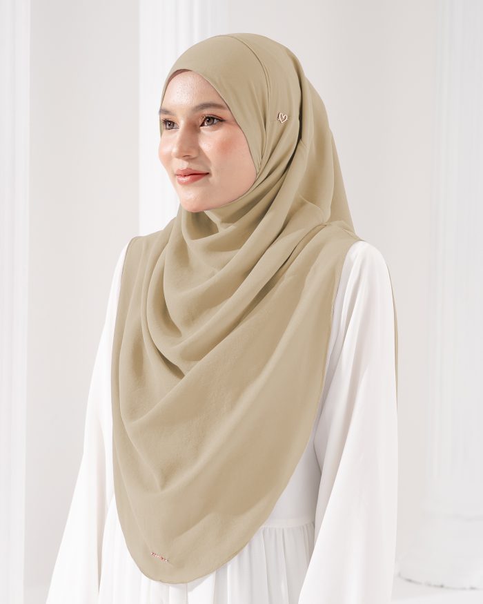 Tudung Sarung Instant Chiffon Lustia (XL) - Pine Nude