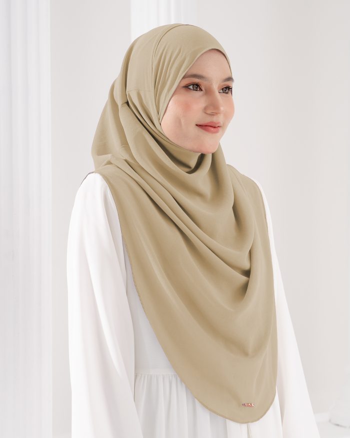 Tudung Sarung Instant Chiffon Lustia (XL) - Pine Nude - Image 3