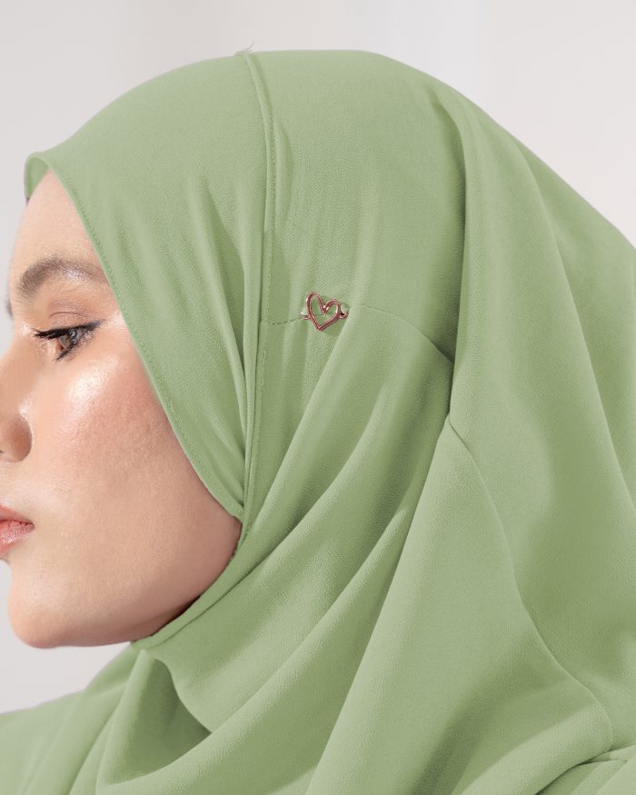 Tudung Sarung Instant Chiffon Lustia (XL) - Pistachio Green - Image 4