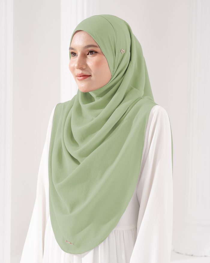 Tudung Sarung Instant Chiffon Lustia (XL) - Pistachio Green