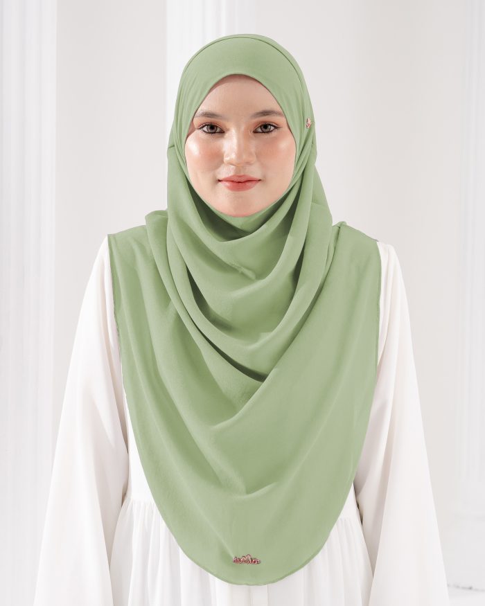 Tudung Sarung Instant Chiffon Lustia (XL) - Pistachio Green - Image 2