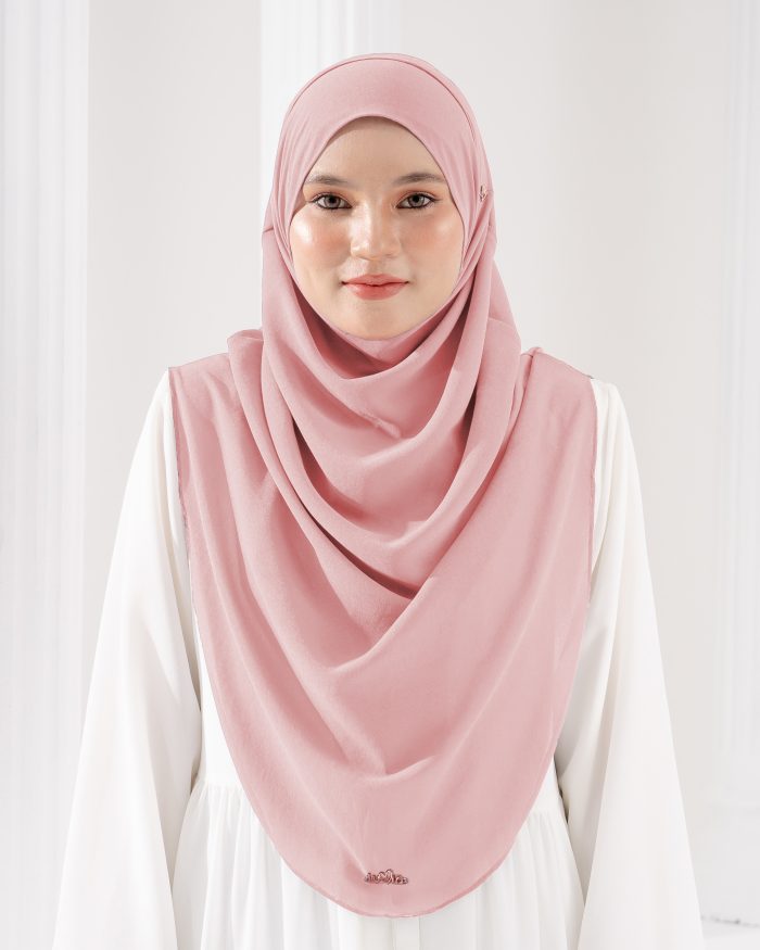 Tudung Sarung Instant Chiffon Lustia (XL) - Punch Pink - Image 2