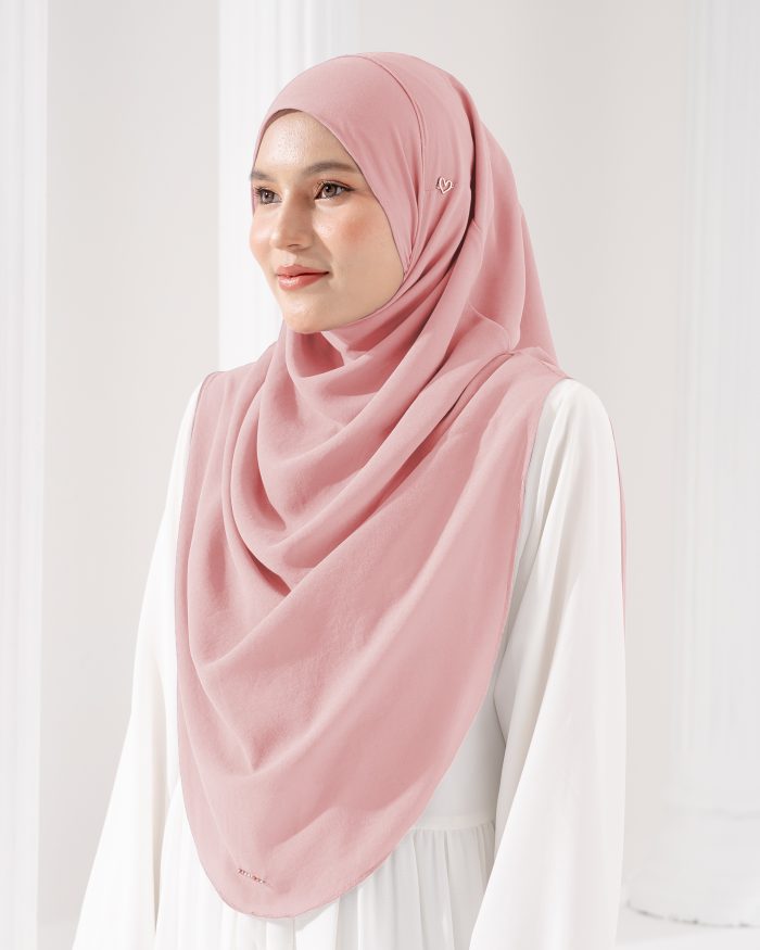 Tudung Sarung Instant Chiffon Lustia (XL) - Punch Pink