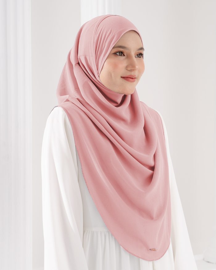 Tudung Sarung Instant Chiffon Lustia (XL) - Punch Pink - Image 3