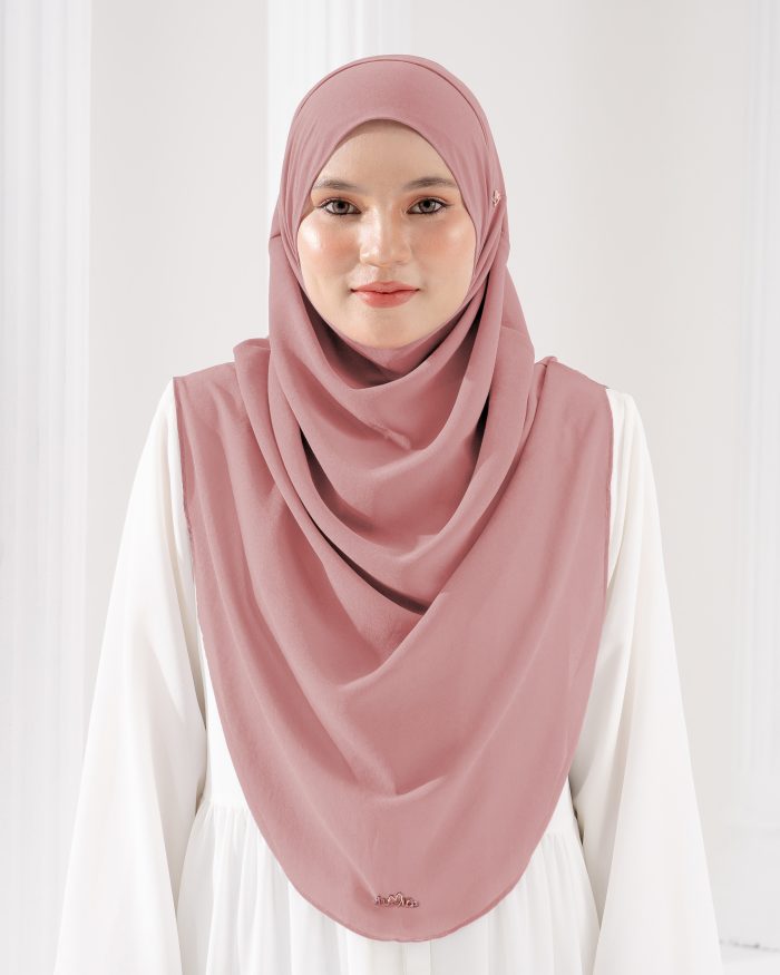 Tudung Sarung Instant Chiffon Lustia (XL) - Rose Quartz - Image 2