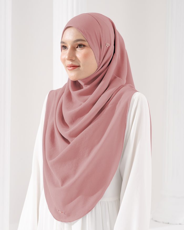 Tudung Sarung Instant Chiffon Lustia (XL) - Rose Quartz