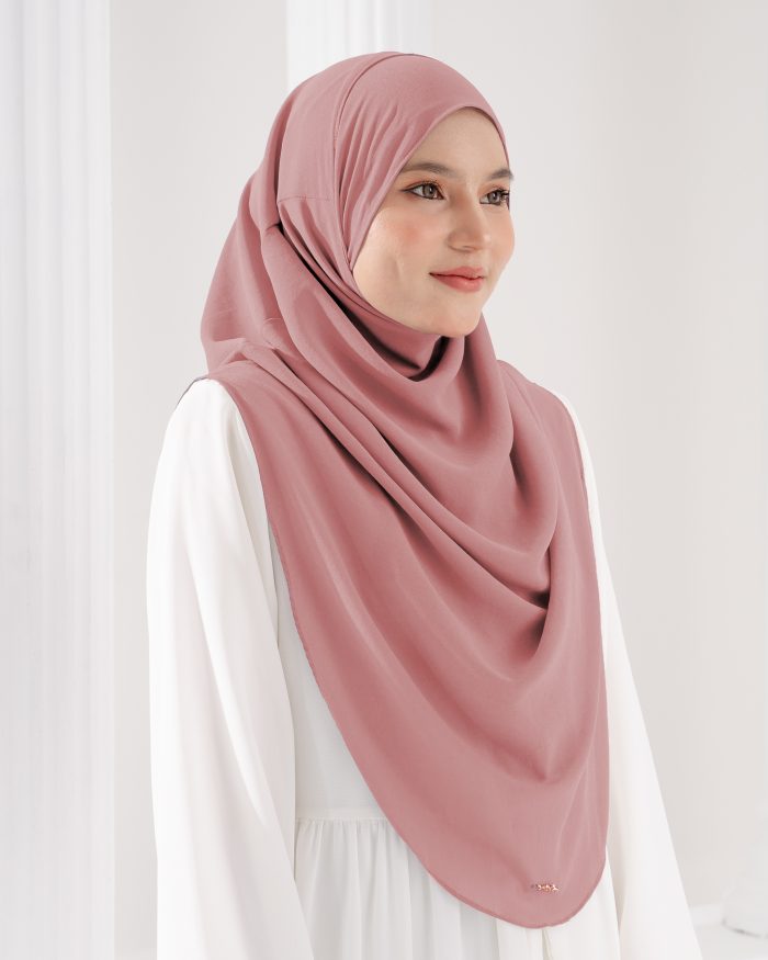 Tudung Sarung Instant Chiffon Lustia (XL) - Rose Quartz - Image 3