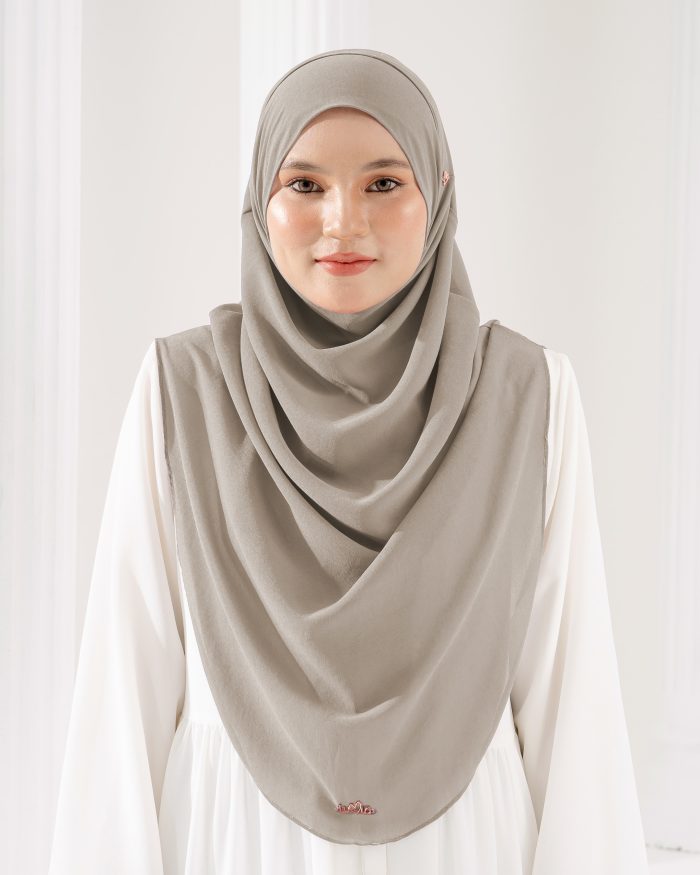 Tudung Sarung Instant Chiffon Lustia (XL) - Sephia Brown - Image 2