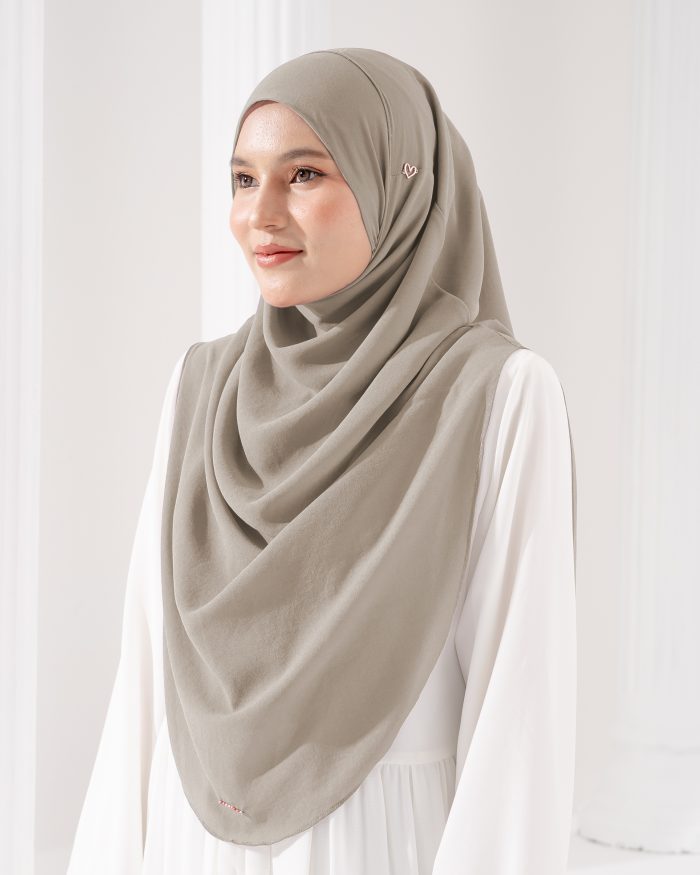Tudung Sarung Instant Chiffon Lustia (XL) - Sephia Brown