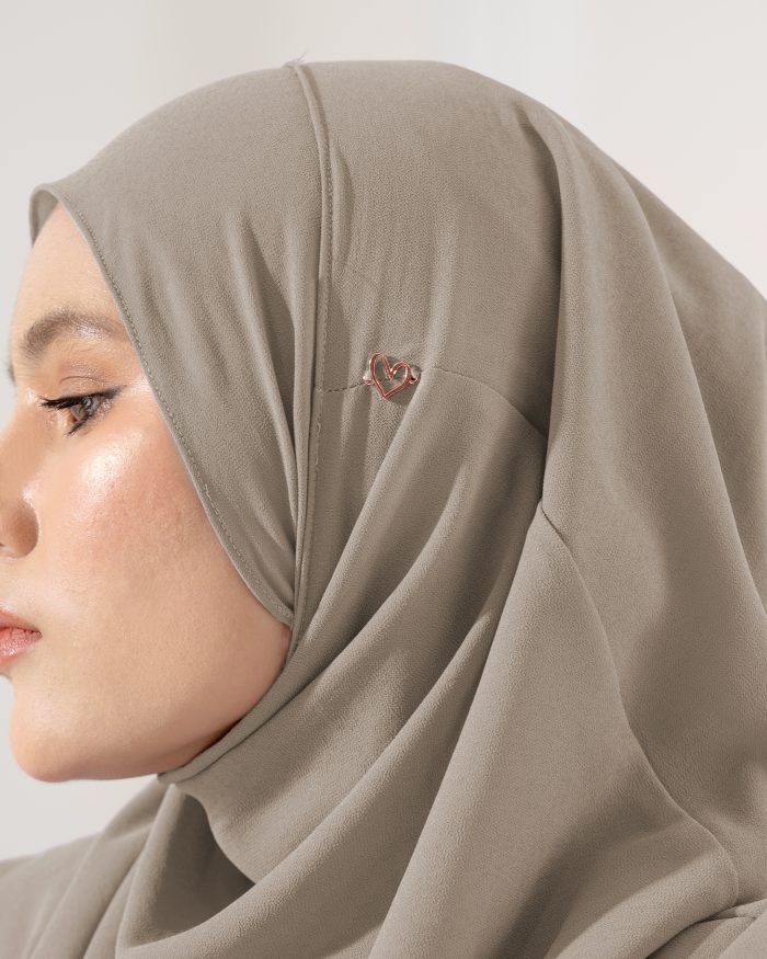 Tudung Sarung Instant Chiffon Lustia (XL) - Sephia Brown - Image 3