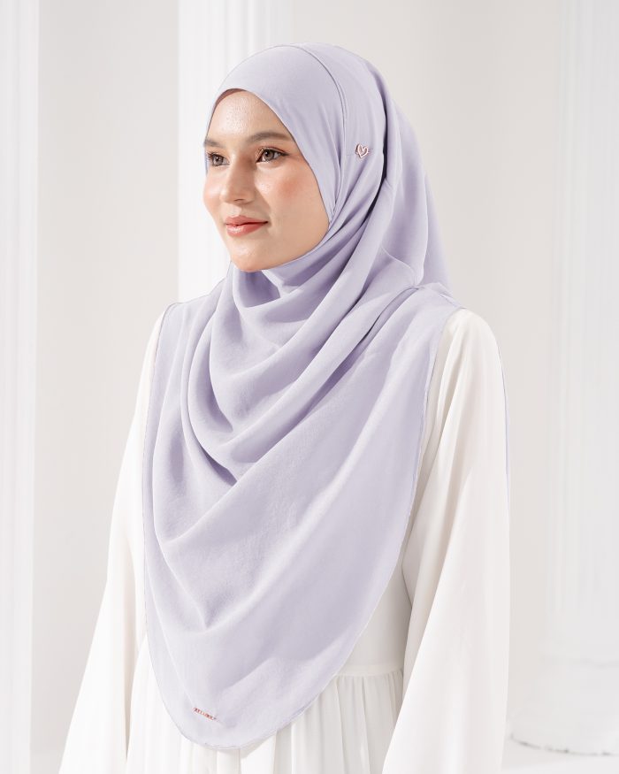 Tudung Sarung Instant Chiffon Lustia (XL) - Soft Lavender