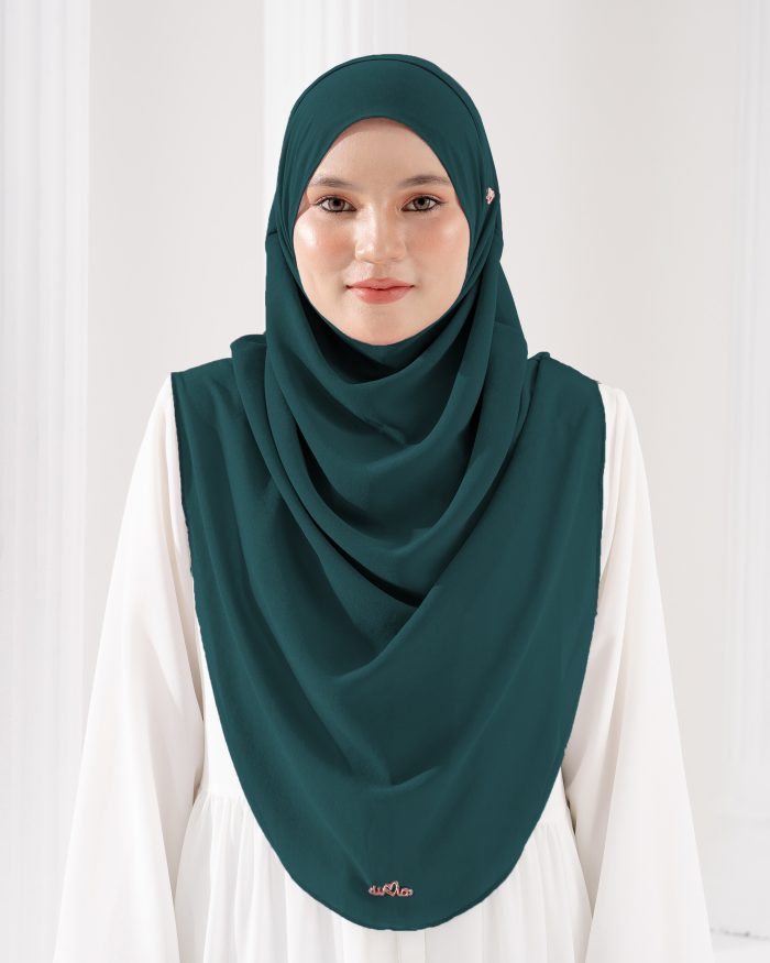 Tudung Sarung Instant Chiffon Lustia (XL) - Teal Green - Image 2
