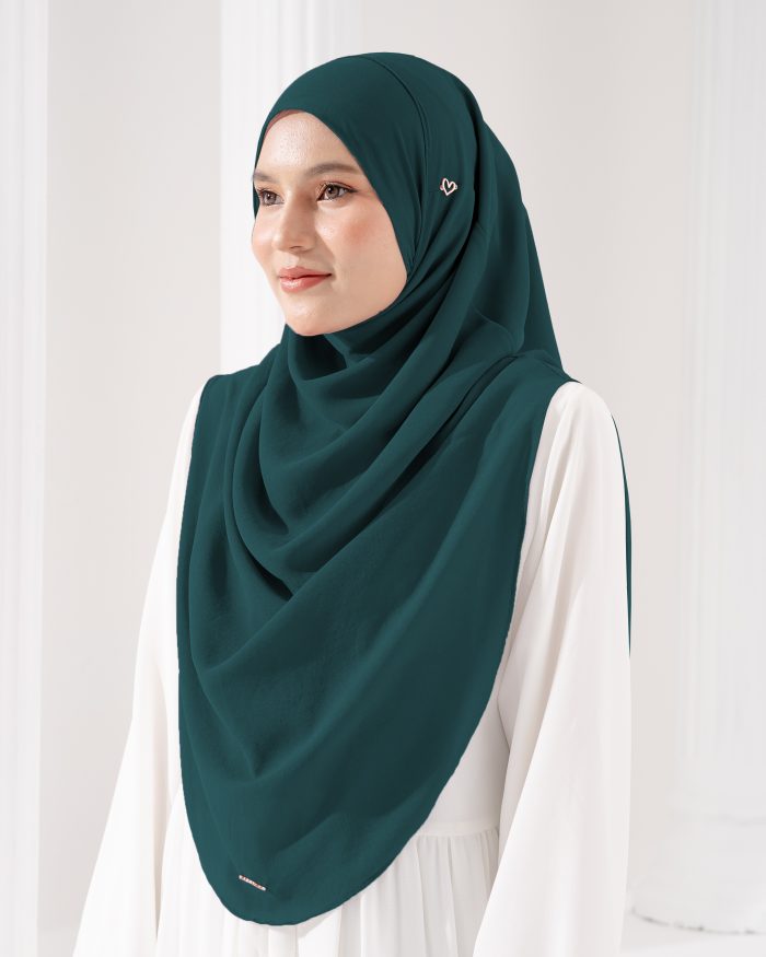 Tudung Sarung Instant Chiffon Lustia (XL) - Teal Green