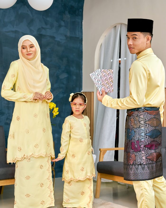 Baju Kurung Sulam Songket Tun Lestari - Anggerik Yellow - Image 6