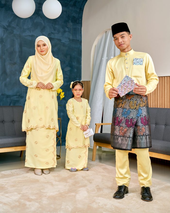 Baju Kurung Sulam Songket Tun Lestari - Anggerik Yellow - Image 7