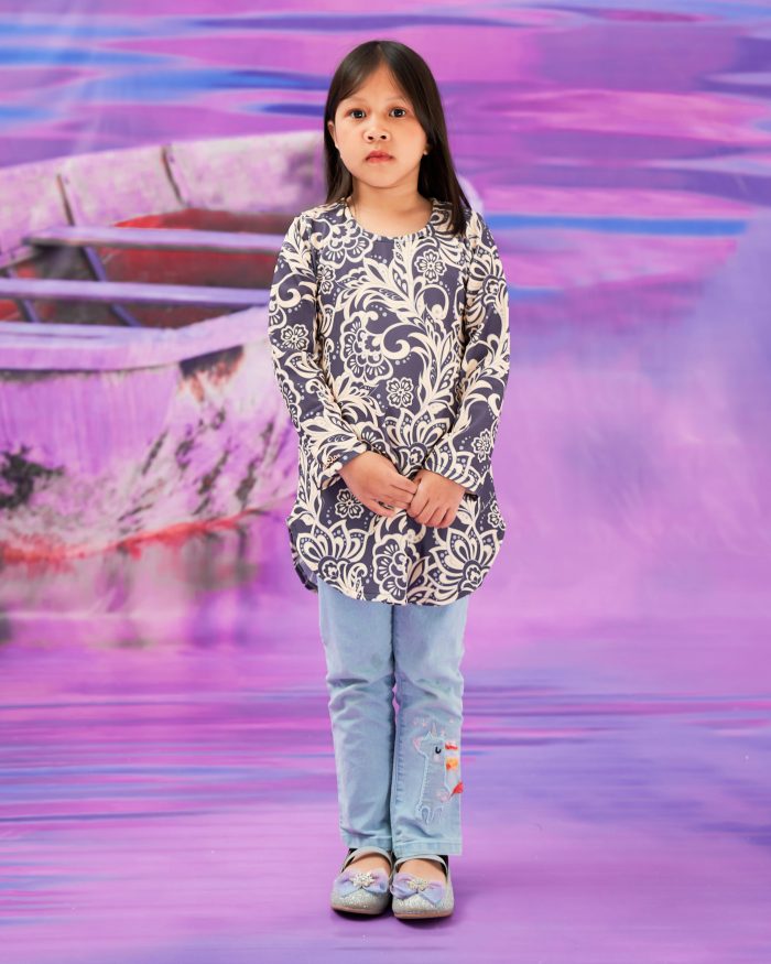 Blouse Printed Lika Kids - Seri Grey - Image 4