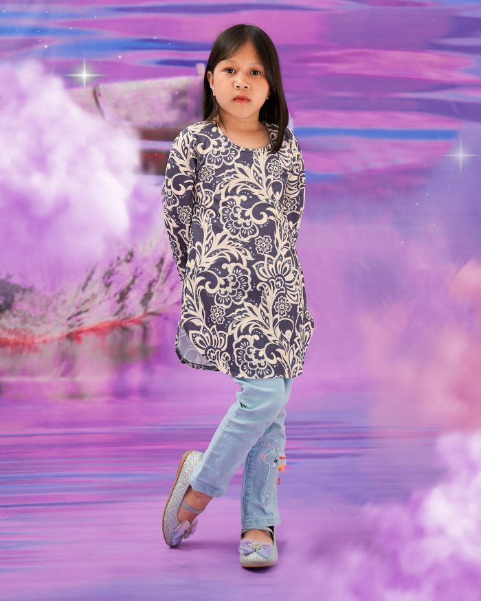 Blouse Printed Lika Kids - Seri Grey - Image 3