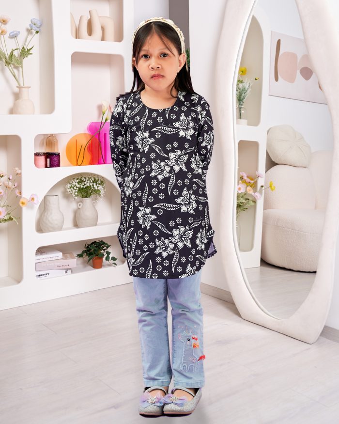 Blouse Printed Lika Kids - Abstract Black