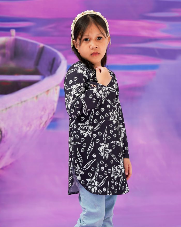 Blouse Printed Lika Kids - Abstract Black - Image 3