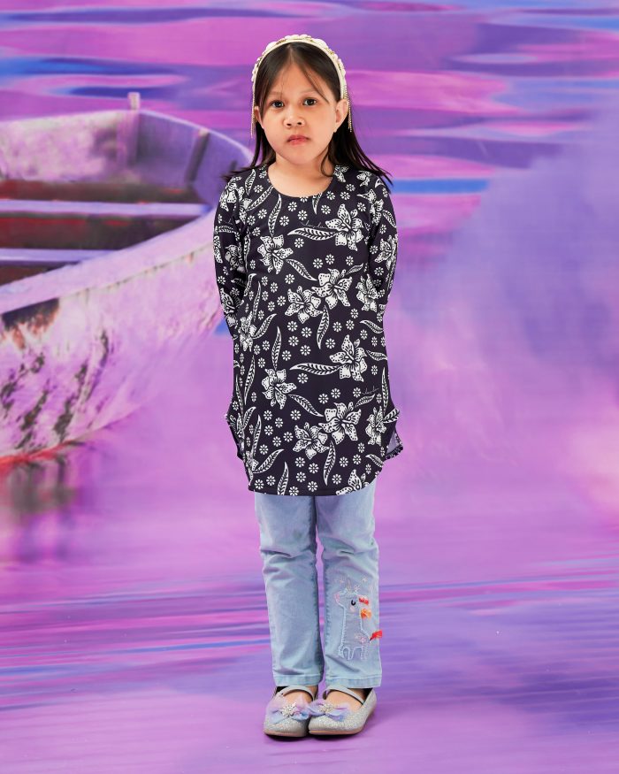 Blouse Printed Lika Kids - Abstract Black