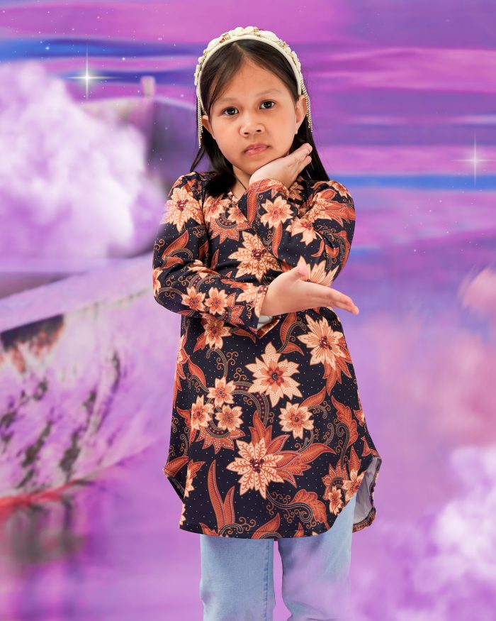 Blouse Printed Lika Kids - Akasia Black - Image 5