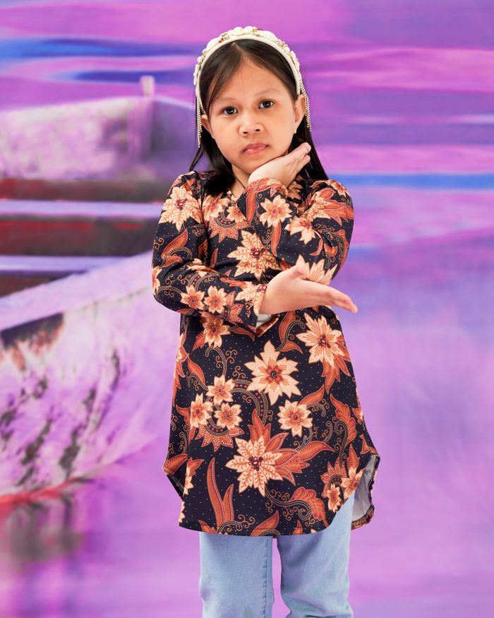 Blouse Printed Lika Kids - Akasia Black - Image 3